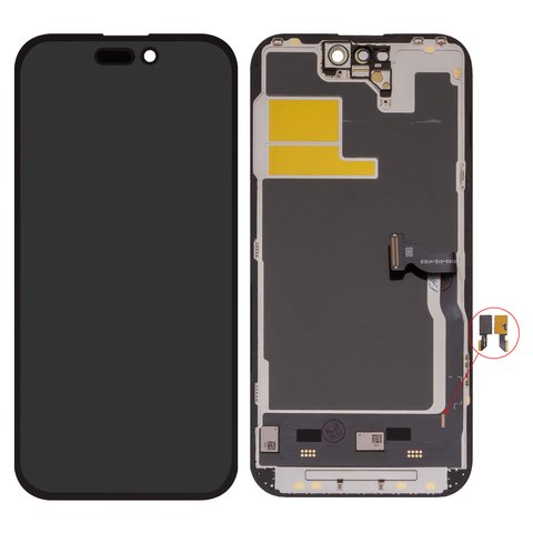 Дисплей для iPhone 14 Pro, чорний, з рамкою, High Copy, без мікросхеми, OLED  DD OLED
