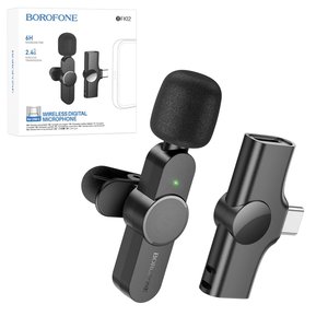 Мікрофон петличний Borofone BKF12, безпровідний, з кліпсою, USB тип C