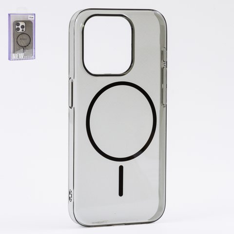 Чехол Fully PC MagSafe для iPhone 15 Pro, черный, прозрачный, магнитный, пластик