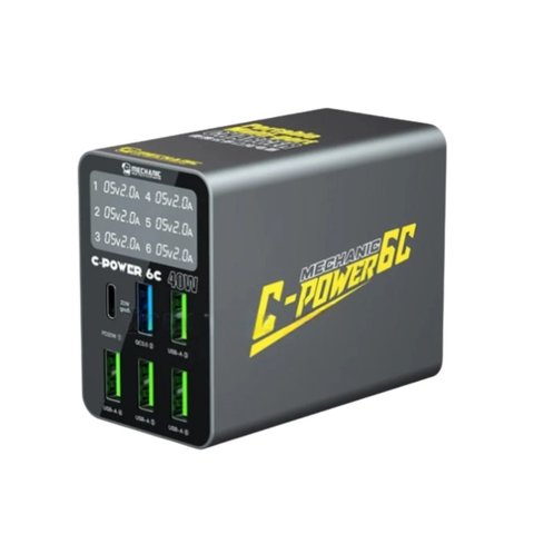 Мережевий зарядний пристрій Mechanic C Power 6C, 40 Вт, Quick Charge, Power Delivery PD , 6 портів