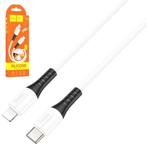 USB кабель Hoco X82, USB тип C, Lightning, 100 см, 27 Вт, 3 A, белый, силиконовый, #6931474768520
