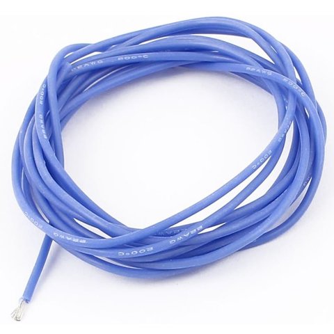 Провід в силіконовій ізоляції 22AWG, 0,33 мм², 1 м, синій