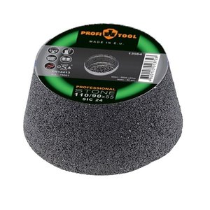 Круг зачисний конічний PROFITOOL PROFESSIONAL 110/90х55хM14; SIC 60 Круг зачисний конічний PROFITOOL PROFESSIONAL 110/90х55хM14; SIC 60