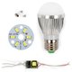 Juego de piezas para armar lámpara LED regulable SQ-Q01 5730 3 W (luz blanca fría, E27)